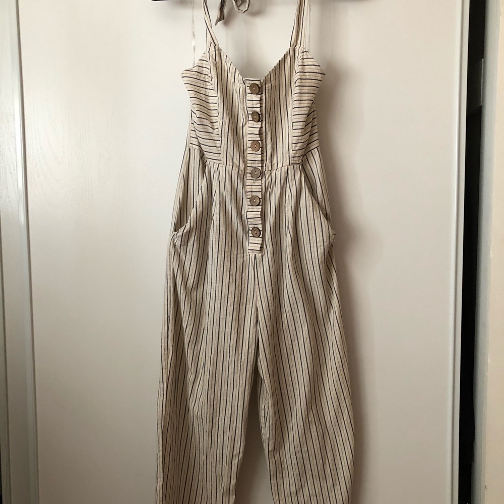 3/$30 Striped halter jumpsuit